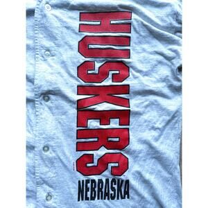 Nebraska Huskers 90s Gulf Coast Baseball jersey XL white red NCAA University vtg